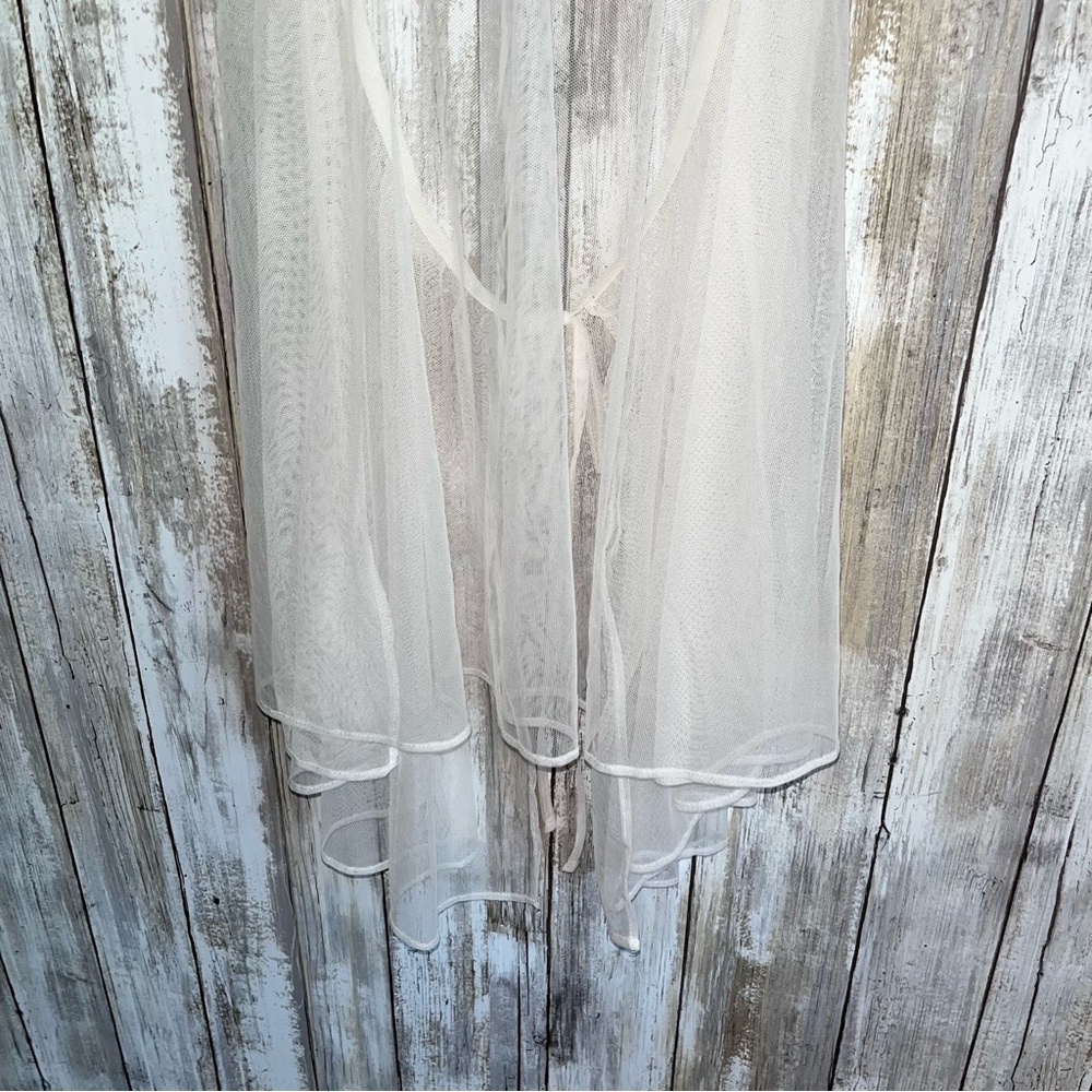 NWOT Victoria’s Secret Light Pink/White & Silver Tulle Babydoll Lingerie - Picture 4 of 7